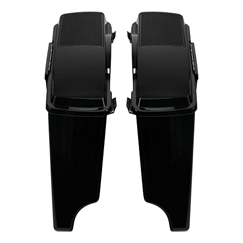 Motorcycle Saddlebags 5" Stretched Extended Hard Saddle BagsW (5" Extended / Stretched W/ Black Latches)