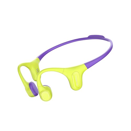 Aerra IP67 Bone Conduction Open Ear Bluetooth Sports Headphones (Green and Purple)
