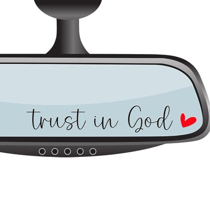 4 x Trust in God Rear View Mirror Decal