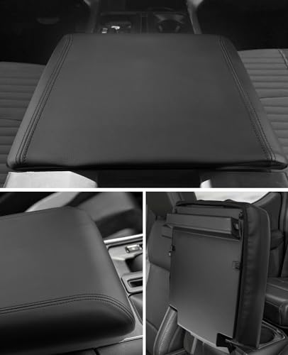 Center Console Cover for 2025 2026 Ford F150 Accessories Interior 2021 2022 2023 2024 Car Middle Arm Rest Armrest Lid Seat Cover Protector Elbow Cushion Pad (black stitches / 2021-2026)