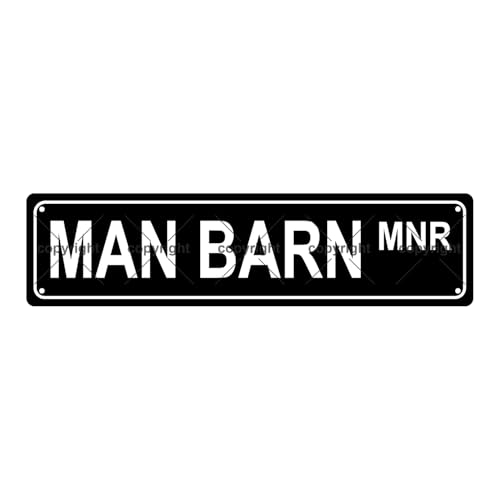 MAN BARN MNR SPACE Metal Tin Street Sign Bar Cafe Garage Cave Home Room Wall Bathroom Farmhouse Garden Porch Patio Decor (MAN BARN)