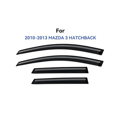 Window Visors Rain Guards for 2010 2011 2012 2013 Mazda 3 Hatchback (2010-2013 Mazda 3 Hatchback)