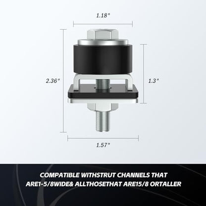Anti Skid designTrolley Roller Wheels Limit Trolley Assembly Positioning for Unistrut Strut Channel with 1 (Anti-slip design Pack of 8)