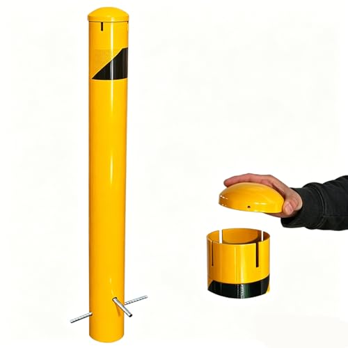 46" High Pour in Place Steel Bollard Post with Removable Cap (46in High x 5.5in Dia)