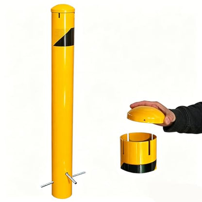 46" High Pour in Place Steel Bollard Post with Removable Cap (46in High x 5.5in Dia)