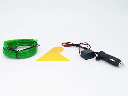 El Wire Neon Light Car Interior LED Lights (Green / 5m)