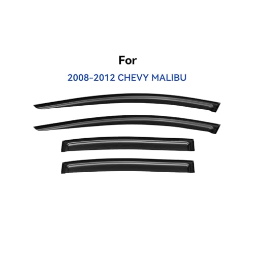 Window Visors Rain Guards for 2008 2009 2010 2011 2012 Chevy Malibu (2008-2012 Chevy Malibu)