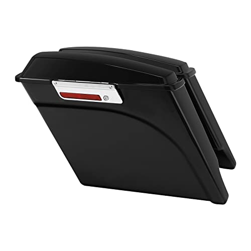 Motorcycle 5" Stretched Saddlebags Fit For Harley Touring 1993 (Vivid Black W/ Chrome Latches / 5" Extended)