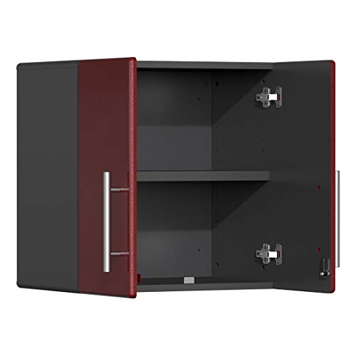 UG23101R 10 Piece Garage Cabinet Kit with Channeled Worktop in Ruby Red Metallic