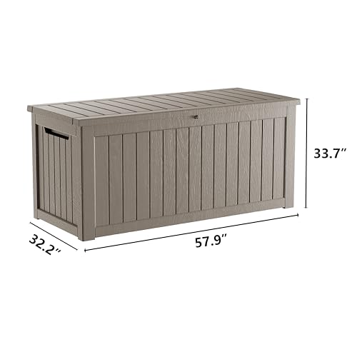 300 Gallon Resin Outdoor Storage Box (Gray / 270 gallons)