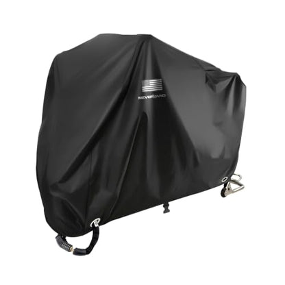 Motorcycle Cover Waterproof Outdoor All Weather Protection Black (Black / L ( 87*38*44 inches ))