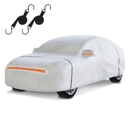 Heavy Duty Hatchback Car Cover Waterproof All Weather for Automobiles (Silver / Fit Hatchback-Length (Up To 177"))