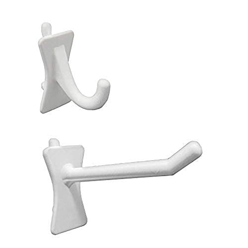 PegPro® J & 2" Hooks Kit for Standard “Wood Fiber” pegboard (J & 2" Hook - 50 Count / White)