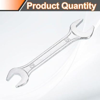 Double Open End Wrench 12mm x 15mm Metric 15 Degree Offset Angle Small Flat Head Wrench Galvanizing Open Ended Spanner for Automotive Repair Furniture Assembly (12mm x 15mm)