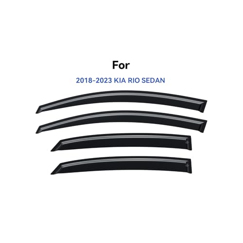 Window Visors Rain Guards for 2018 (2018-2023 Kia Rio Sedan)
