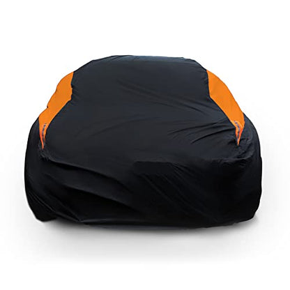 Waterproof Car Cover All Weather Snowproof UV Protection Windproof Outdoor Full car Cover (A6-Fit Sedan Length(207-216 inch） / Orange)
