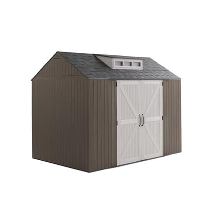 Extra Large Resin Outdoor Storage Shed With Floor (7'x10' / Brown)
