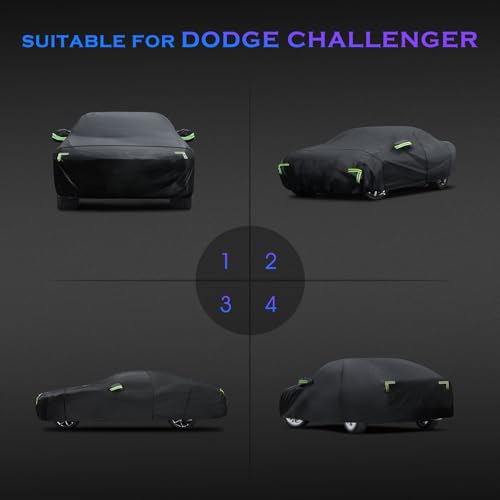 Car Cover Custom Fit for Dodge Challenger 2008 (Fit for Dodge Challenger Black)