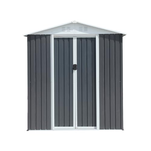 6x4 FT Outdoor Storage Shed (6x4 FT / Gray)