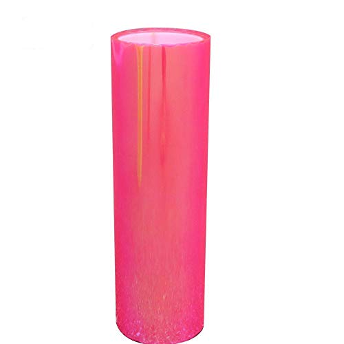 LED LIGHT 12 by 48 inches Self Adhesive Shiny Chameleon Headlights Tail Lights Fog Lights Films (Pink)