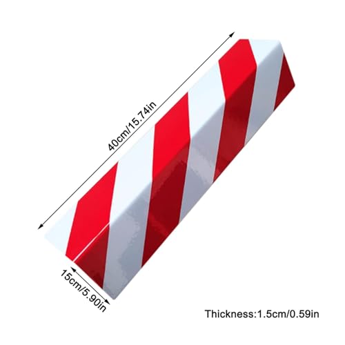 2 Packs 40 * 15 * 1.5cm Garage Wall Protector Foam Wall Corner Guard for Parking Garages Wall Edge Protector with Reflective Safety Stripe (40*15*1.5cm/15.74*5.90*0.59in / Red-White)