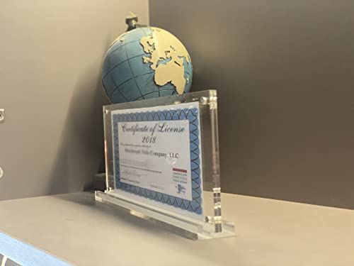 4 Pack of Acrylic Business License Frame for 4x9 Business License Certificate Desk (Clear-4PCS)