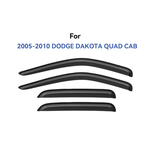Window Visors Rain Guards for 2005 (2005-2010 Dodge Dakota Crew Cab)