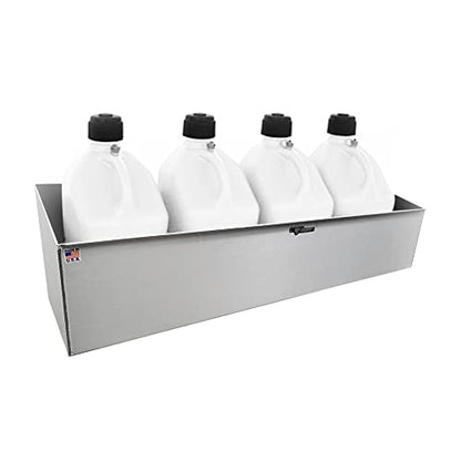 431 Utility Fuel Jug Rack Holder Shelf 46" Fits 4 Five Gallon Jugs (Silver)