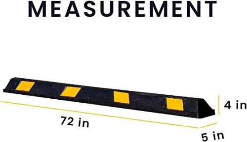 Rubber Parking Curb Garage Car Stopper (black/yellow 12pack)