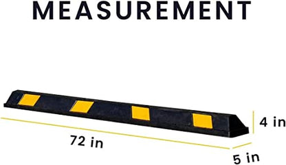 Rubber Parking Curb Garage Car Stopper (black/yellow 12pack)