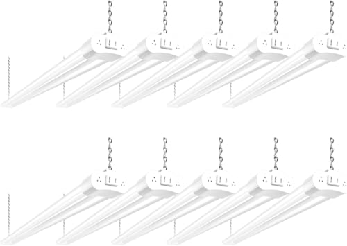 10 Pack 4FT Linkable LED Utility Light Fixture (White / 4FT-42W)