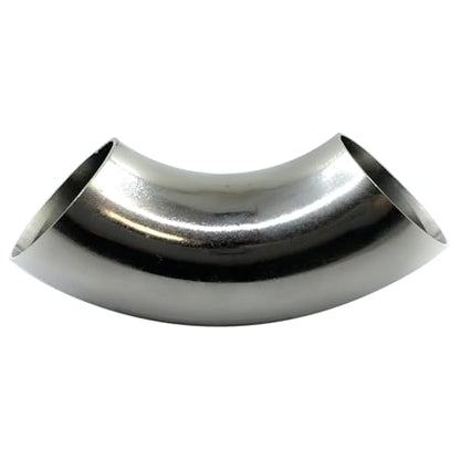 OD 1.25 Inch 90 Degree Stainless Steel Bend Tube Exhaust Elbow Pipe for Car Modified Exhaust System 1.25" Piping Silver Tone (1.25”)