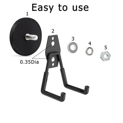 Heavy Duty Storage Magnetic Utility Hooks (Medium L 4Pack 13-65lb)