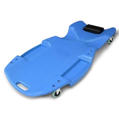 Mechanic Creeper with Padded Headrest & Tool Trays (Blue / 46.5")