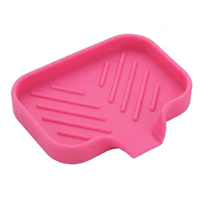 Silicone Soap Dish with Drain Spout (Rose / S(4.9"×3.2"))