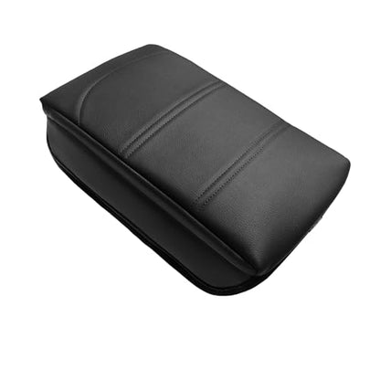 Armrest Cover for GMC Acadia 2017 (19) 17-23 |Acadia| Black/White Stitching, +Thick)