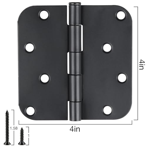 18 Pack Matte Black Door Hinges 4 Inch 5 (Matte Black-4 in / 18 Pack)
