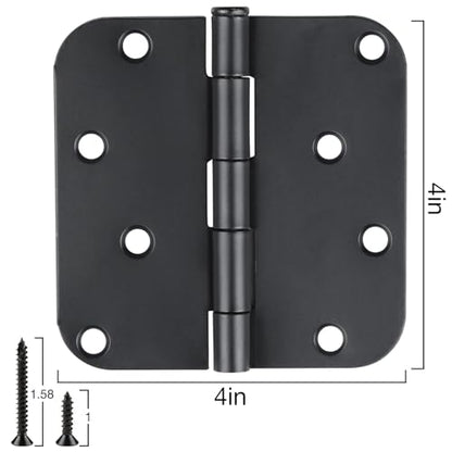 18 Pack Matte Black Door Hinges 4 Inch 5 (Matte Black-4 in / 18 Pack)
