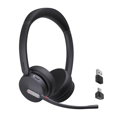 BH70 Teams Bluetooth Headset with Mic for Work (Black (Teams) / Dual (USB-C to A))