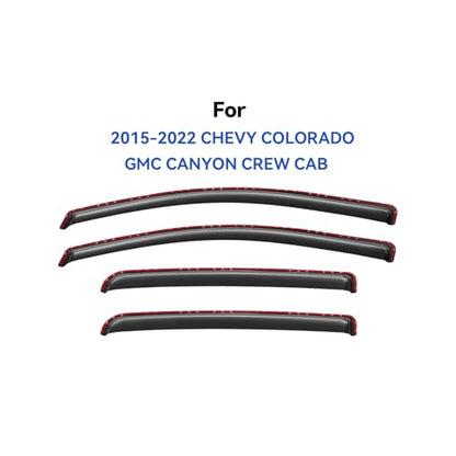 Window Visors Rain Guards for 2015 (2015-2022 Chevy Colorado / Gmc Canyon Crew Cab)