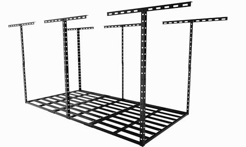3x6 Overhead Garage Storage Rack Organization (Hammertone Black / 3*6 FT - 1 Pc)