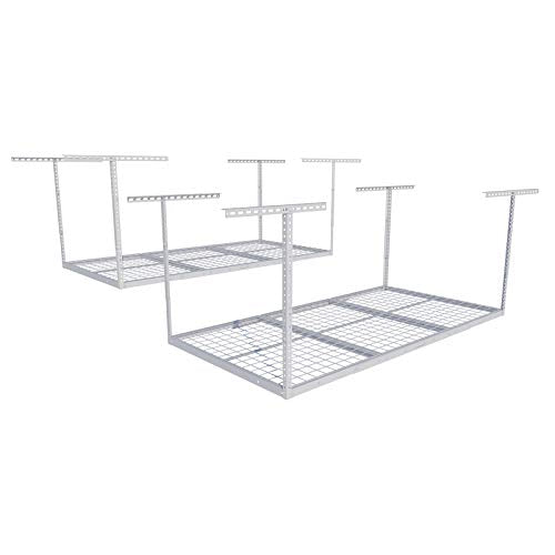 3x6 Overhead Garage Ceiling Storage Rack (White / 3x6 ft)