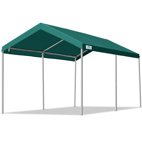 Adjustable 10x15 ft Heavy Duty Carport Car Canopy Garage Boat Shelter Party Tent (Green / 10'x15')