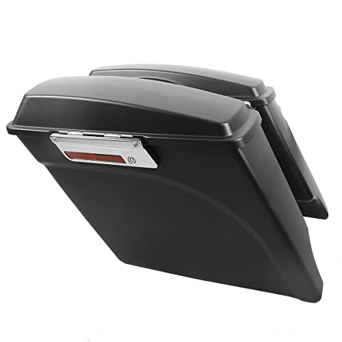 Motorcycle 5" Stretched Saddlebags Fit For Harley Touring 1993 (Matte Black / 5" Extended)