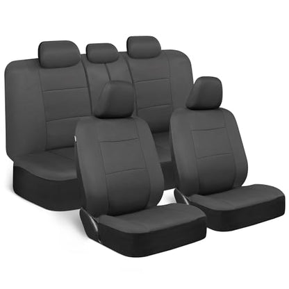 PolyPro Car Seat Covers Full Set in Solid Charcoal (Solid Gray)