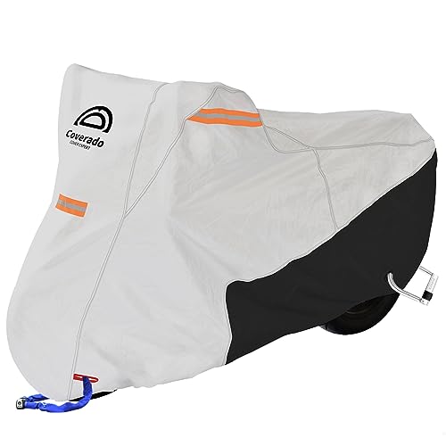 Motorcycle Cover Waterproof (Silver-Black / XL 93"x36"x49")