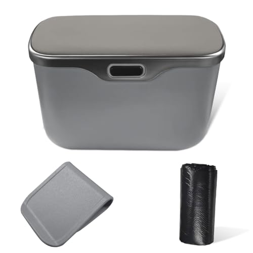 Car Trash Can with Lid (Gray)