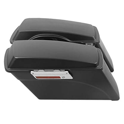 Motorcycle Hard Saddlebags with Chrome Conversion Brackets Fit For Harley Softail Deluxe Heritage Softail 1984 (Matte Black)