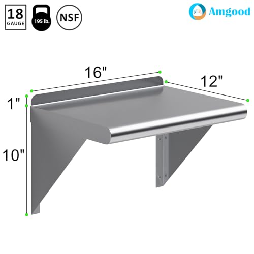 12" X 16" Stainless Steel Wall Shelf (16 in. x 12 in.)