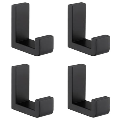 Towel Hooks for Bathrooms Matte Black (4 Pack / Matte Black)